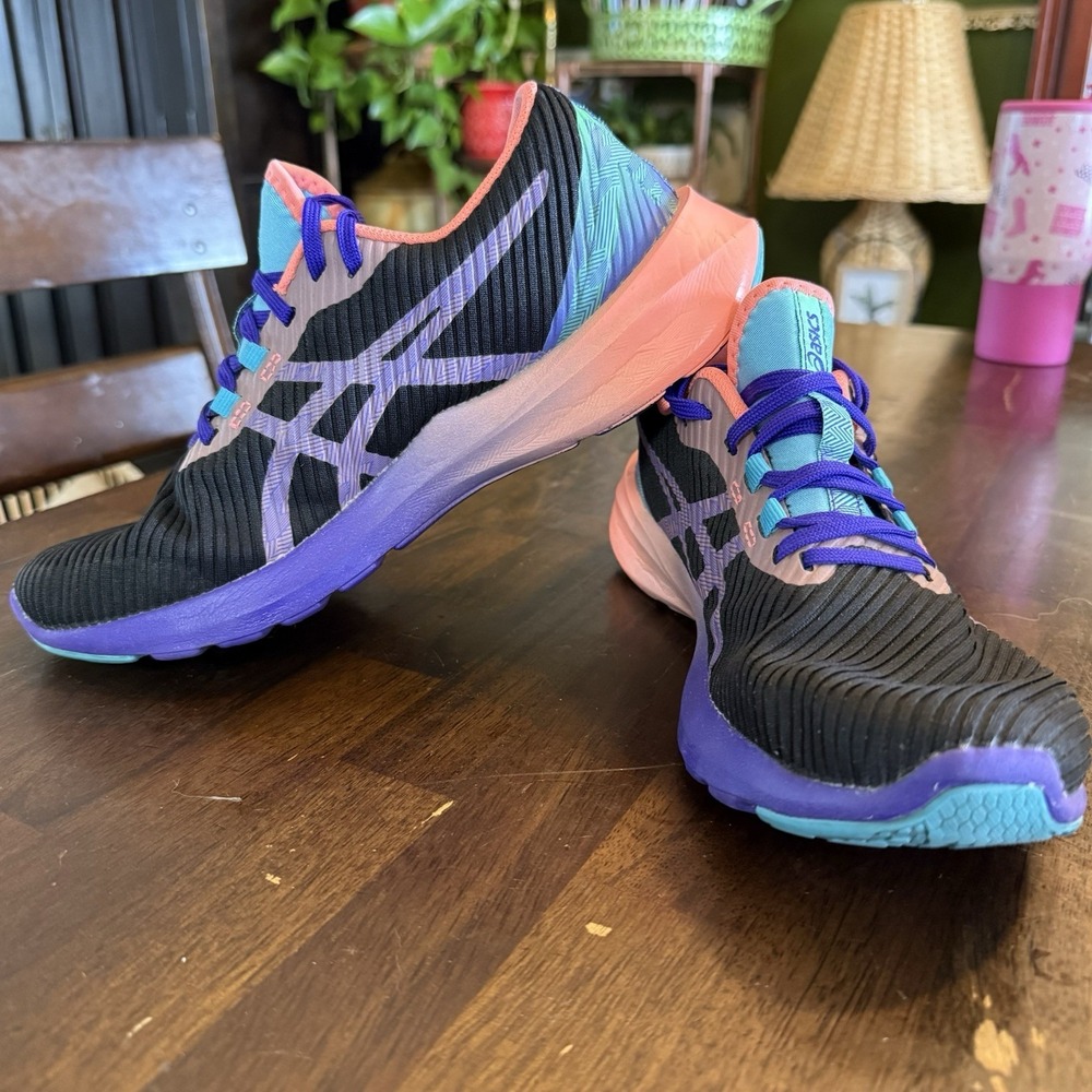 Asics Versablast Women's Size 8 Black Coral Purple Running Shoes 1012A985 - Picture 7 of 16